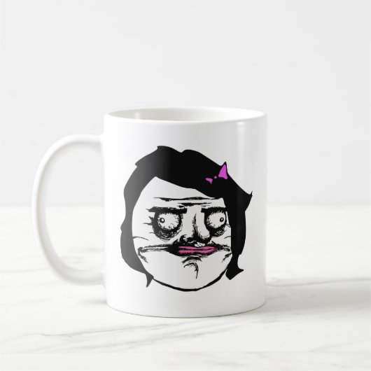 Schwarze Frau ich Gusta Comic-Raserei-Gesicht Meme Kaffeetasse (Links)