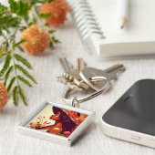 Schwarze Frau im Blumengarten Jede Anlässe Design Schlüsselanhänger (Seite)