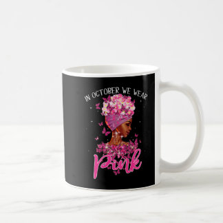 Schwarze Frau im Oktober tragen wir rosa Brustkreb Kaffeetasse