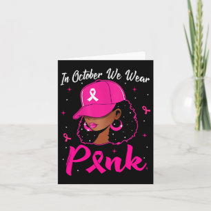 Schwarze Frau im Oktober tragen wir rosa Brustkreb Karte