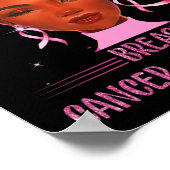 Schwarze Frau im Oktober tragen wir rosa Brustkreb Poster (Ecke)