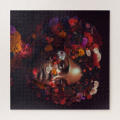 Schwarze Frau im Rätsel der Blume Puzzle (Horizontal)