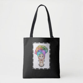 Schwarze Frau in einem farbenfrohen Turban Tasche
