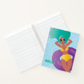 Schwarze Frau in Lounges im Pool Notizblock (Innenseite)