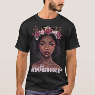 Schwarze Frau Ingenieurin Chemische Software Mecha T-Shirt