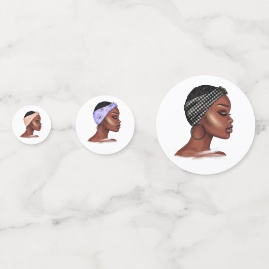 Schwarze Frau Konfetti (Vorderseiten)