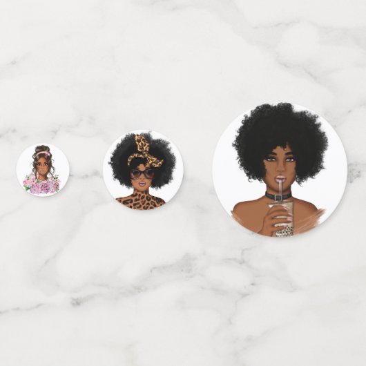 Schwarze Frau Konfetti (Rückseiten)