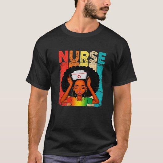 Schwarze Frau Krankenpflege Afro Schwarze Geschich T-Shirt (Vorderseite)