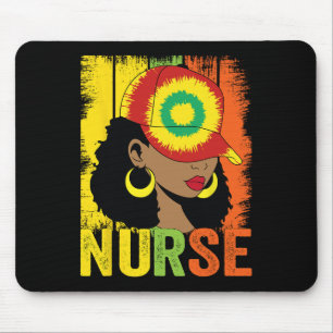Schwarze Frau Krankenschwester Afro Melanin Vintag Mousepad