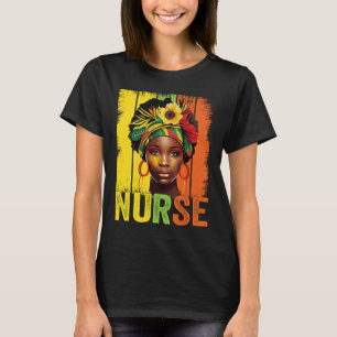 Schwarze Frau Krankenschwester Afro Melanin Vintag T-Shirt
