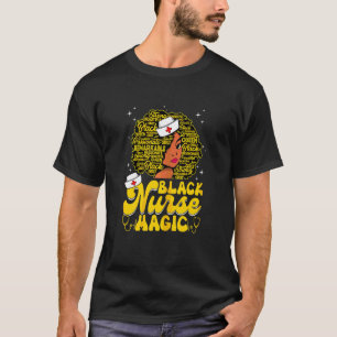 Schwarze Frau Krankenschwester Afro Retro Magie Sc T-Shirt