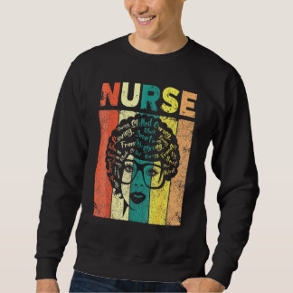 Schwarze Frau Krankenschwester Afro Retro Schwarze Sweatshirt