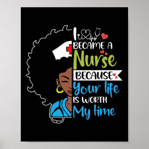 Schwarze Frau Krankenschwester Schwarze Geschichte Poster