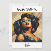 Schwarze Frau: Kubistische Kunst Dankeskarte (Vorderseite)