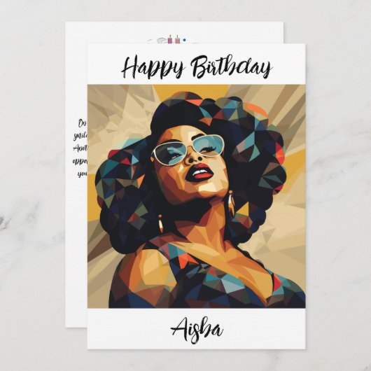 Schwarze Frau: Kubistische Kunst Dankeskarte (Vorne/Hinten)