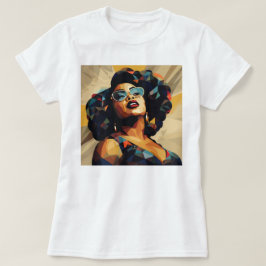 Schwarze Frau: Kubistische Kunst T-Shirt