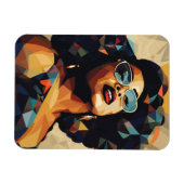 Schwarze Frau: kubistische Magnet für Artistik (Horizontal)