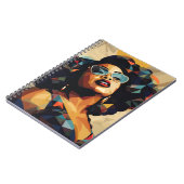 Schwarze Frau: kubistische Magnet für Artistik Notizblock (Linke Seite)