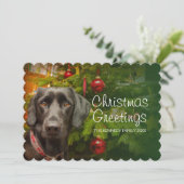 Schwarze Frau Labrador Retriever Feiertagskarte (Stehend Vorderseite)