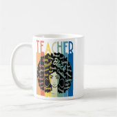 Schwarze Frau Lehrerin Afro Retro Cool Black Histo Kaffeetasse (Links)