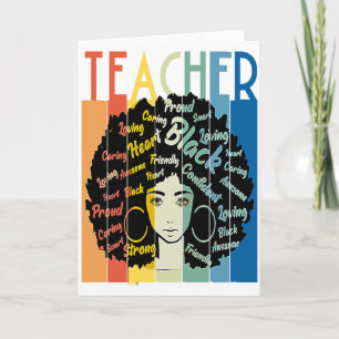 Schwarze Frau Lehrerin Afro Retro Cool Black Histo Karte