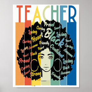 Schwarze Frau Lehrerin Afro Retro Cool Black Histo Poster