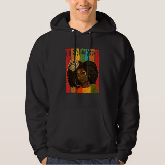 Schwarze Frau Lehrerin Afro Retro Matching Black H Hoodie