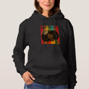 Schwarze Frau Lehrerin Afro Retro Matching Black H Hoodie