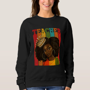 Schwarze Frau Lehrerin Afro Retro Matching Black H Sweatshirt