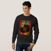 Schwarze Frau Lehrerin Afro Retro Matching Black H Sweatshirt (Vorne ganz)