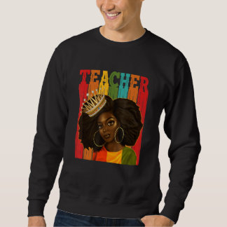 Schwarze Frau Lehrerin Afro Retro Matching Black H Sweatshirt