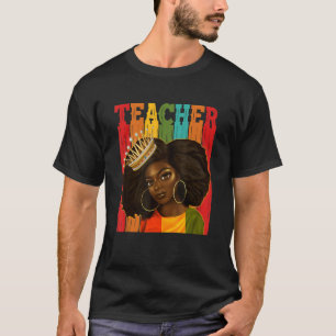 Schwarze Frau Lehrerin Afro Retro Matching Black H T-Shirt