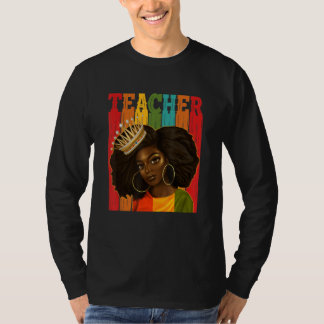 Schwarze Frau Lehrerin Afro Retro Matching Black H T-Shirt