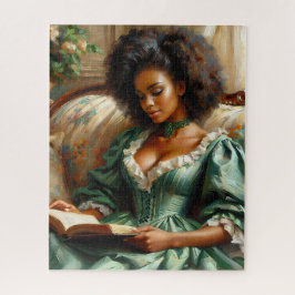 Schwarze Frau lesen ein Buch im Inneren Puzzle