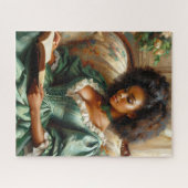 Schwarze Frau lesen ein Buch im Inneren Puzzle (Horizontal)