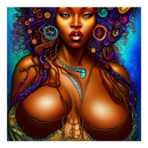 Schwarze Frau Melanin Queen Brown Skin Sista Meerj Poster