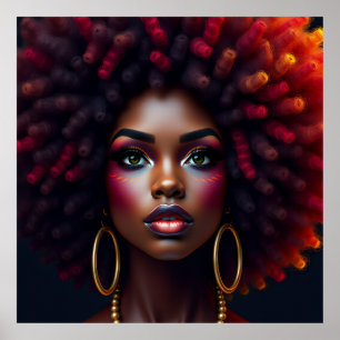 Schwarze Frau Melanin Schwestern braune Haut Mädch Poster