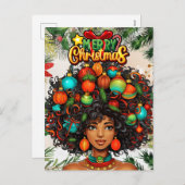 Schwarze Frau Melanin Weihnachten Afro Natural Que (Vorne/Hinten)