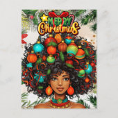 Schwarze Frau Melanin Weihnachten Afro Natural Que (Vorderseite)