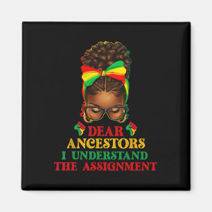 Schwarze Frau Messy Bun Liebe Ancestors Celebrate Magnet