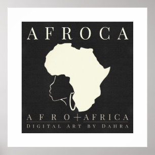Schwarze Frau mit Afrika Poster