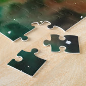 Schwarze Frau mit Afro Hair in Brille Galaxie Kuns Puzzle (Seite)