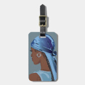 Schwarze Frau mit Durag-Kunstwerk Gepäckanhänger (Vorderseite vertikal)