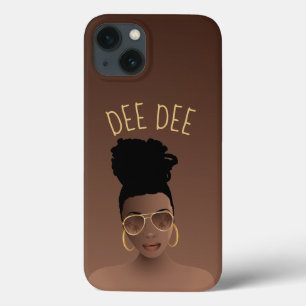 Schwarze Frau mit Gold-Shades & High Bun, braun Case-Mate iPhone Hülle