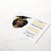 Schwarze Frau mit Graduationskappe, Klasse 20XX Folieneinladung (Gedreht)