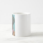 Schwarze Frau mit Katze Kaffeetasse (Mittel)