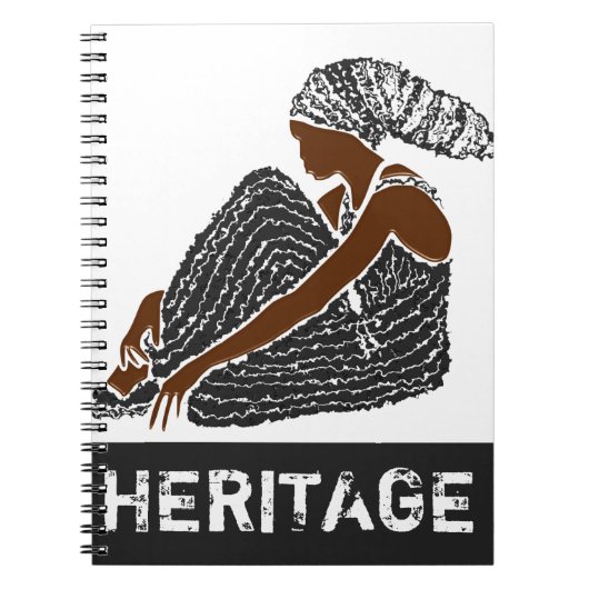 Schwarze Frau mit Kopf Wrap AFRICAN Erbe Notizblock (Vorderseite)