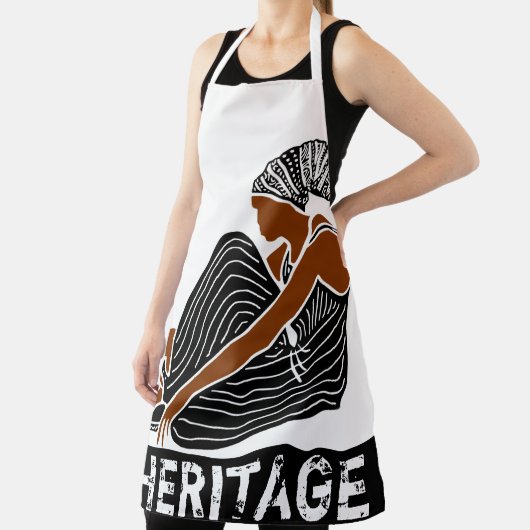 Schwarze Frau mit Kopf Wrap AFRICAN Erbe Schürze (InSitu)