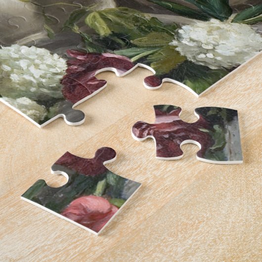 Schwarze Frau mit Peonies | Fré dé Bazille Puzzle (Seite)