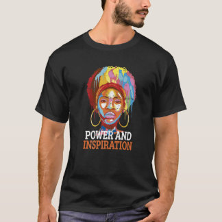 Schwarze Frau mit Power und Inspiration T-Shirt